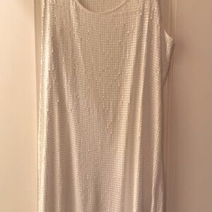 Michael Kors White Sequin Racer Back Dress